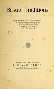 Cover of: Basuto traditions by J. C. Macgregor