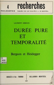 Cover of: Durée pure et temporalité: Bergson et Heidegger.