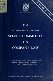 Cover of: Interim report by Ontario. Legislative Assembly. Select Committee on Company Law