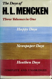 Cover of: Days of H.L. Mencken