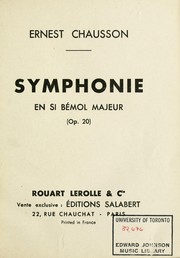 Cover of: Symphonie en si bémol majeur: Op. 20