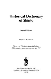 Cover of: Historical dictionary of Shinto