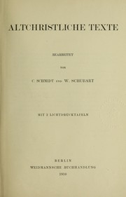Cover of: Altchristliche Texte