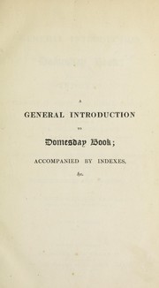 Cover of: A general introduction to the Domesday book