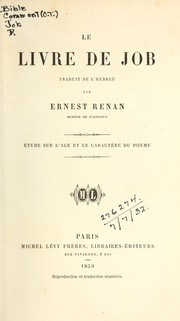 Cover of: Le Livre de Job by Ernest Renan