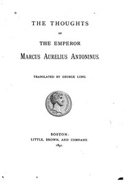 Cover of: The Thoughts of the Emperor Marcus Aurelius Antoninus by Marcus Aurelius