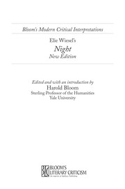 Elie Wiesel's Night by Harold Bloom