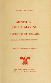 Cover of: Ministère de la marine: Amérique et Canada, d'après les documents Maurepas.
