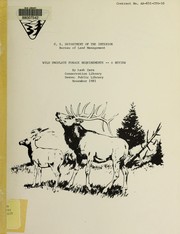 Cover of: Wild ungulate forage requirements: a review