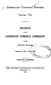 Cover of: Interstate Commerce Commission Reports: Decisions of the Interstate Commerce Commission of the ...