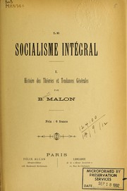 Cover of: Le socialisme intégral