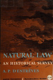 Cover of: Natural law: an historical survey