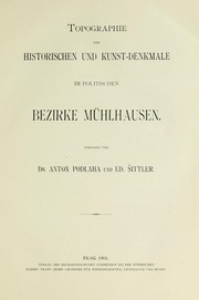 Cover of: Topographie der historischen und Kunst-Denkmale im politischen Bezirke Mühlhausen