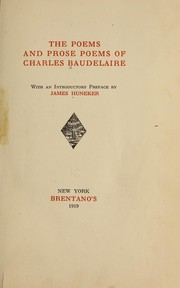 Cover of: The  poems and prose poems of Charles Baudelaire