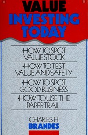 Cover of: Value investing today