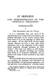 Cover of: St. Irenaeus: the demonstration of the apostolic preaching