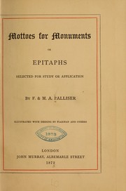 Cover of: Mottoes for monuments