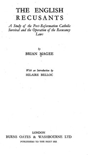 Cover of: The English recusants by Brian Magee
