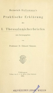 Cover of: Praktische Erklärung des I. Thessalonicherbriefes