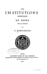 Cover of: Les institutions communales de Rome sous la papauté