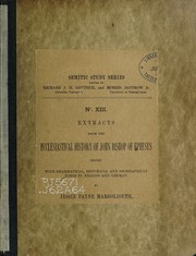 Cover of: Extracts from the Ecclesiastical history of John, bishop of Ephesus