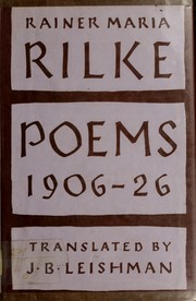 Cover of: Poems, 1906 to 1926. by Rainer Maria Rilke