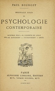 Nouveaux essais de psychologie contemporaine by Paul Bourget