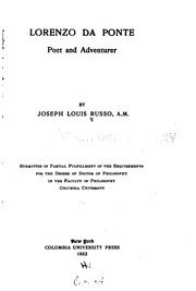 Cover of: Lorenzo Da Ponte: Poet and Adventurer
