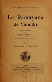 Cover of: Le Râmâyana de Vâlmâki by Vālmīki