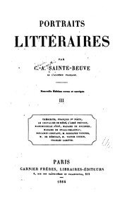 Cover of: Portraits littéraires by Charles Augustin Sainte-Beuve