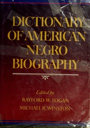 Cover of: Dictionary of American Negro biography