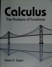 Cover of: Calculus: The Analysis of Functions
