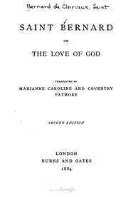 Cover of: The book of Saint Bernard on the love of God