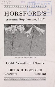 Cover of: Horsford's autumn supplement, 1917: cold weather plants