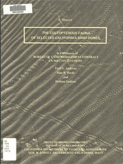 Cover of: The coleopterous fauna of selected California sand dunes: a report