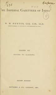 Cover of: Imperial gazetteer of India: Vol 7 Indore to Kardong