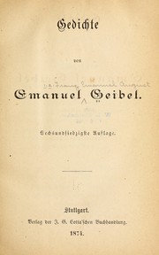 Cover of: Gedichte von Emanuel Geibel