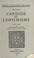 Cover of: Candide, ou L'optimisme