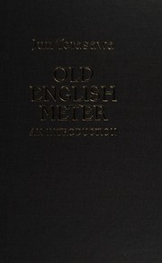 Cover of: Old English metre: an introduction