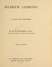 Cover of: Hebrew lessons: a book for beginners