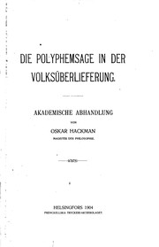 Die Polyphemsage in der Volksüberlieferung .. by Oskar Hackman