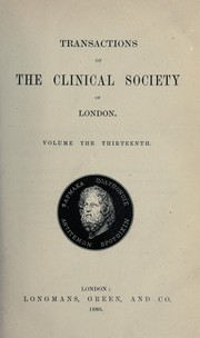 Cover of: Transactions by Clinical Society of London