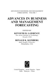 Cover of: Advances in business and management forecasting