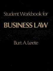 Cover of: Student workbook for Business law, text and cases