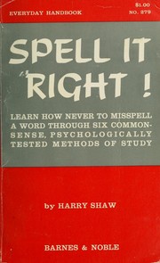 Cover of: Spell it right!