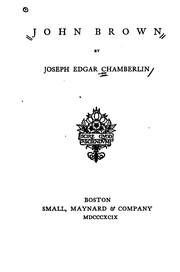 Cover of: John Brown by Joseph Edgar Chamberlin