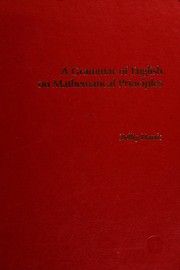 Cover of: A grammar of English on mathematical principles
