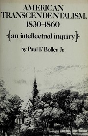 Cover of: American transcendentalism, 1830-1860: an intellectual inquiry