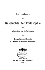Cover of: Grundriss der Geschichte der Philosophie: Zum Selbststudium und für Vorlesungen