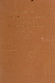 Cover of: Studies in historical linguistics in honor of George Sherman Lane.